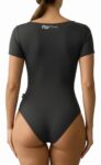 Closet T-Shirts – Body Poliamida Decote Quadrado Manga Curta Preto