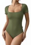 Closet T-Shirts – Body Poliamida Decote Quadrado Manga Curta Verde Militar