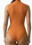 Closet T-Shirts – Body Poliamida Laranja Decote V Casual liso sem mangas