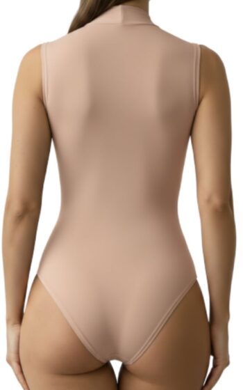 Closet T-Shirts - Body Poliamida Rosa Decote V Casual liso sem mangas