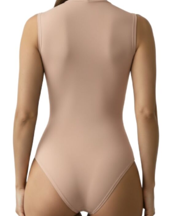 Closet T-Shirts - Body Poliamida Rosa Decote V Casual liso sem mangas