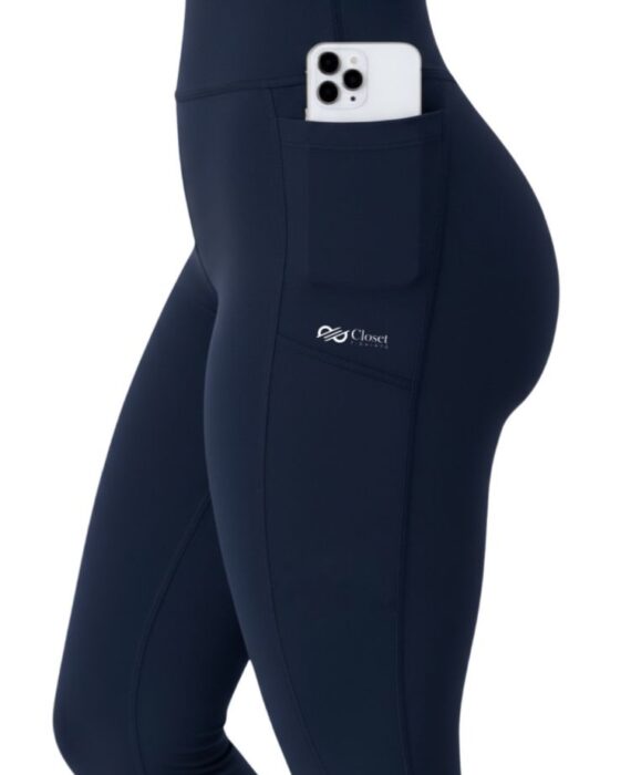 Closet T-Shirts - Legging Emana com Recortes e Bolso Lateral - Azul Marinho