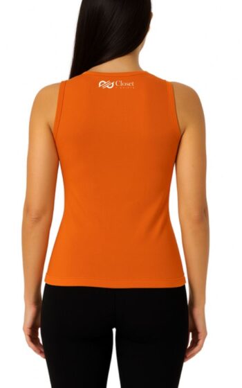 Closet T-Shirts - Regata Feminina Laranja Casual Lisa