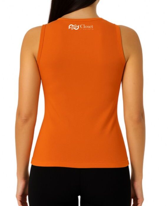 Closet T-Shirts - Regata Feminina Laranja Casual Lisa