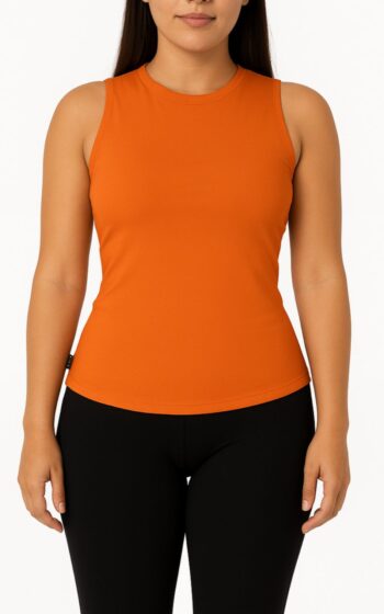 Closet T-Shirts - Regata Feminina Laranja Casual Lisa