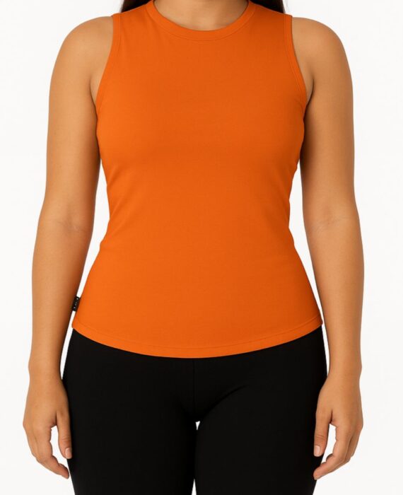 Closet T-Shirts - Regata Feminina Laranja Casual Lisa