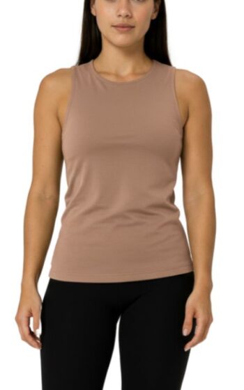Closet T-Shirts - Regata Feminina Marrom Clara Casual Lisa