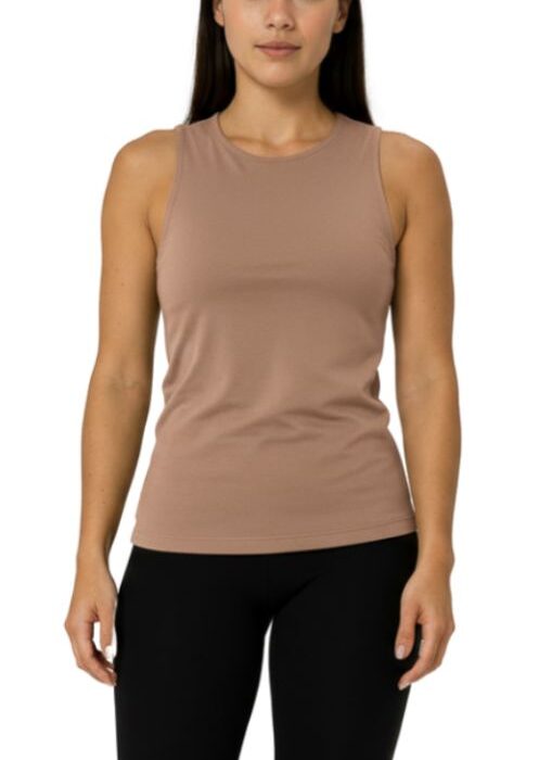 Closet T-Shirts - Regata Feminina Marrom Clara Casual Lisa